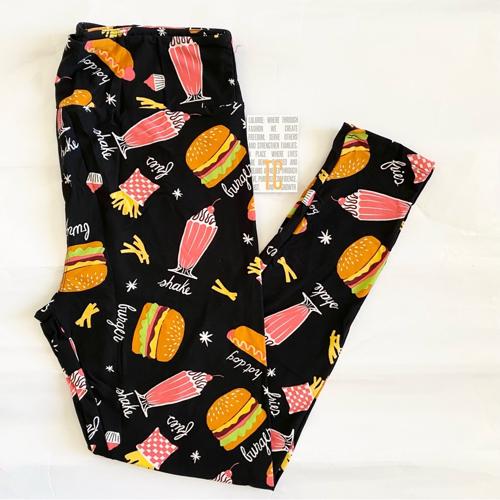 Lularoe TC burgers, shakes and fries leggings NWT